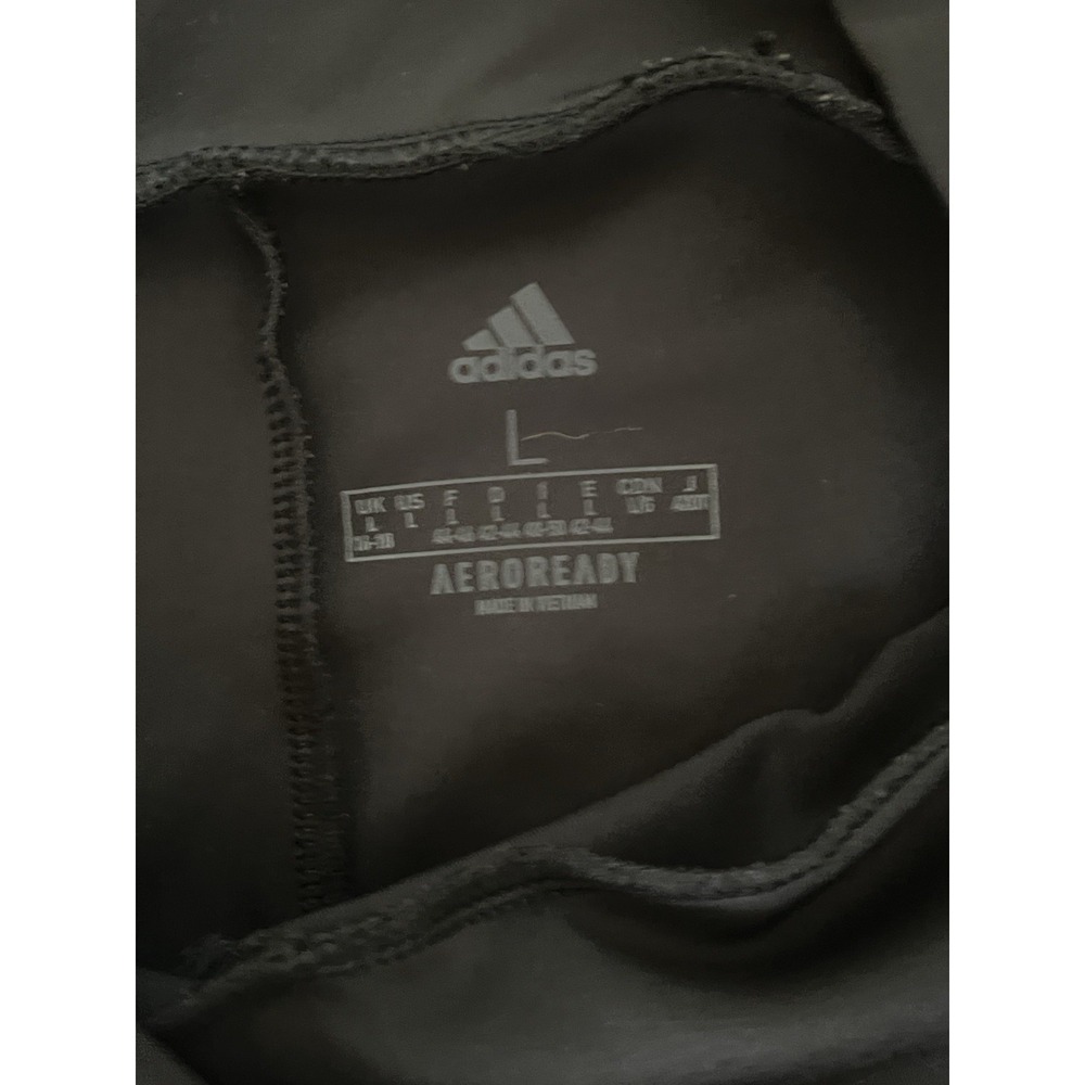 Adidas AEROREADY Black 3-Stripe High Waist Training Pants Leggings Womens Large - Picture 4 of 4